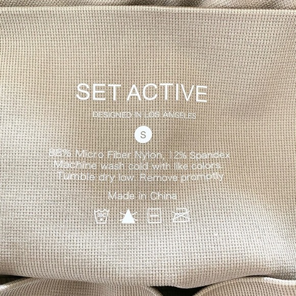 SETactive Beige High Rise Leggings Small - Picture 7 of 7